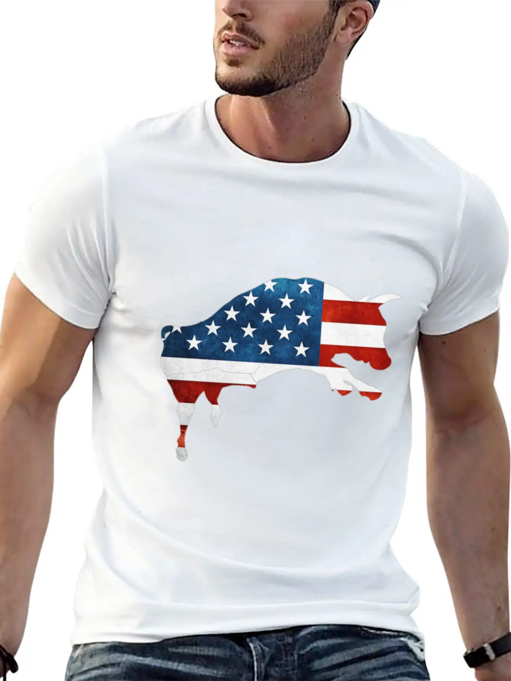 4th Of July Bull American Flag Usa Timeless Short Sleeve Tee – Comfy And Minimalist Design