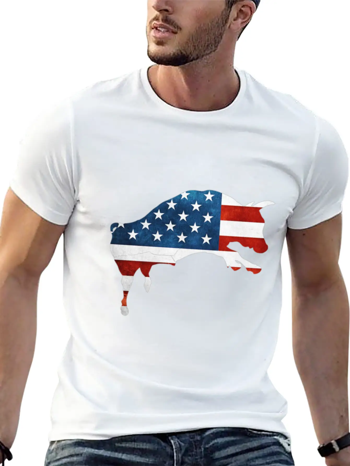 4th Of July Bull American Flag Usa Timeless Short Sleeve Tee – Comfy And Minimalist Design