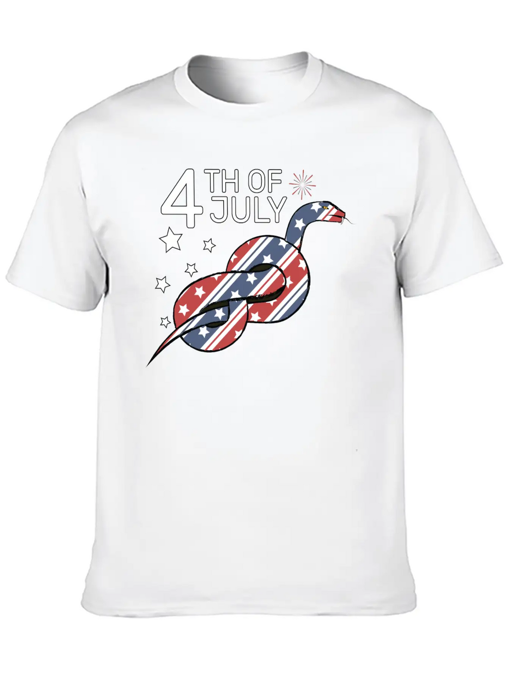 4th Of July Snake Design Relaxed Everyday Tee – Lightweight And Durable Cotton