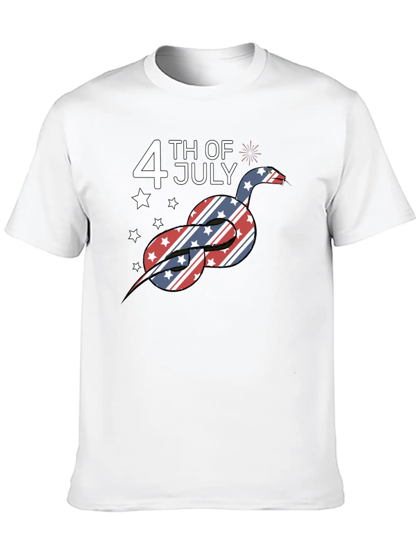 4th Of July Snake Design Relaxed Everyday Tee – Lightweight And Durable Cotton