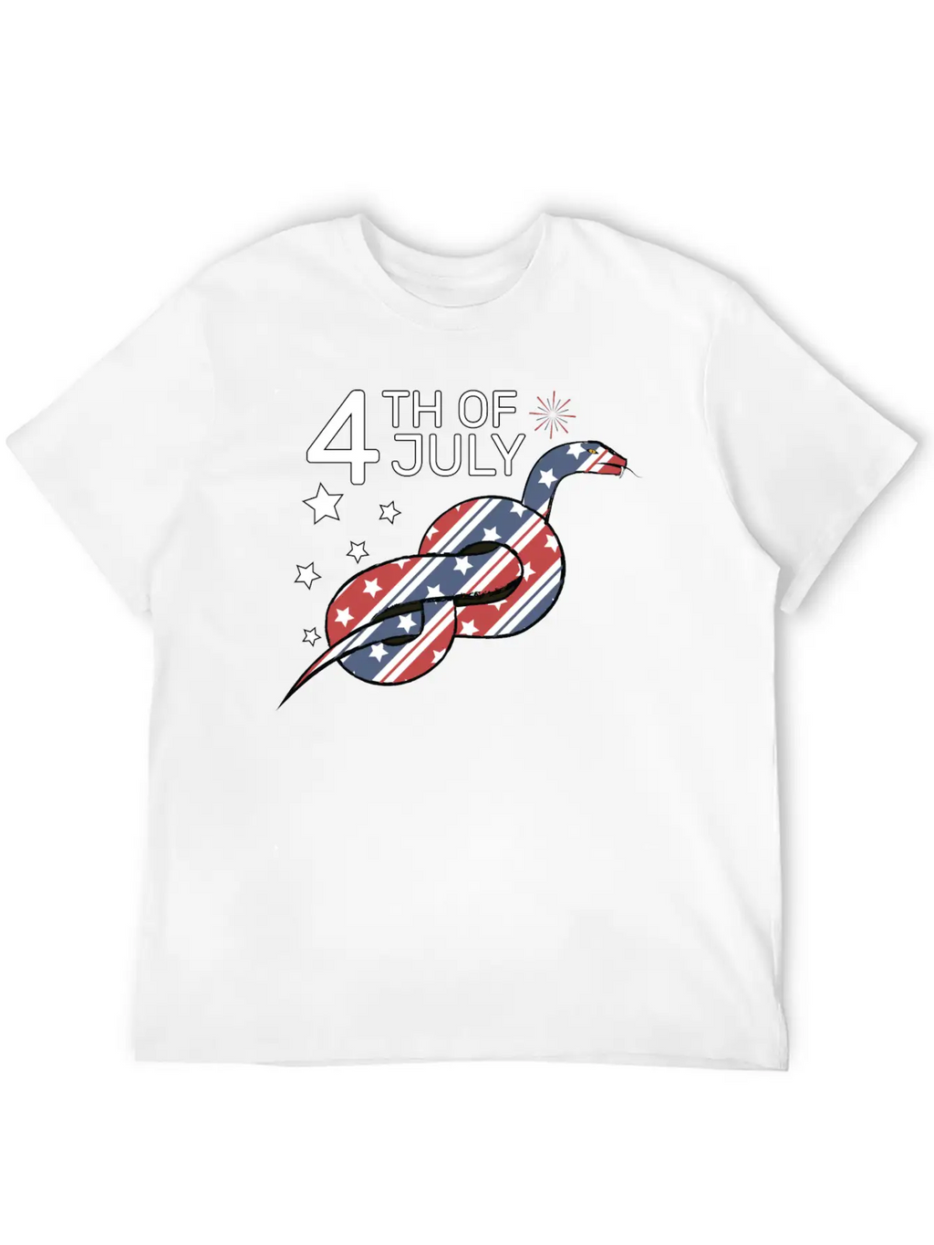 4th Of July Snake Design Relaxed Everyday Tee – Lightweight And Durable Cotton
