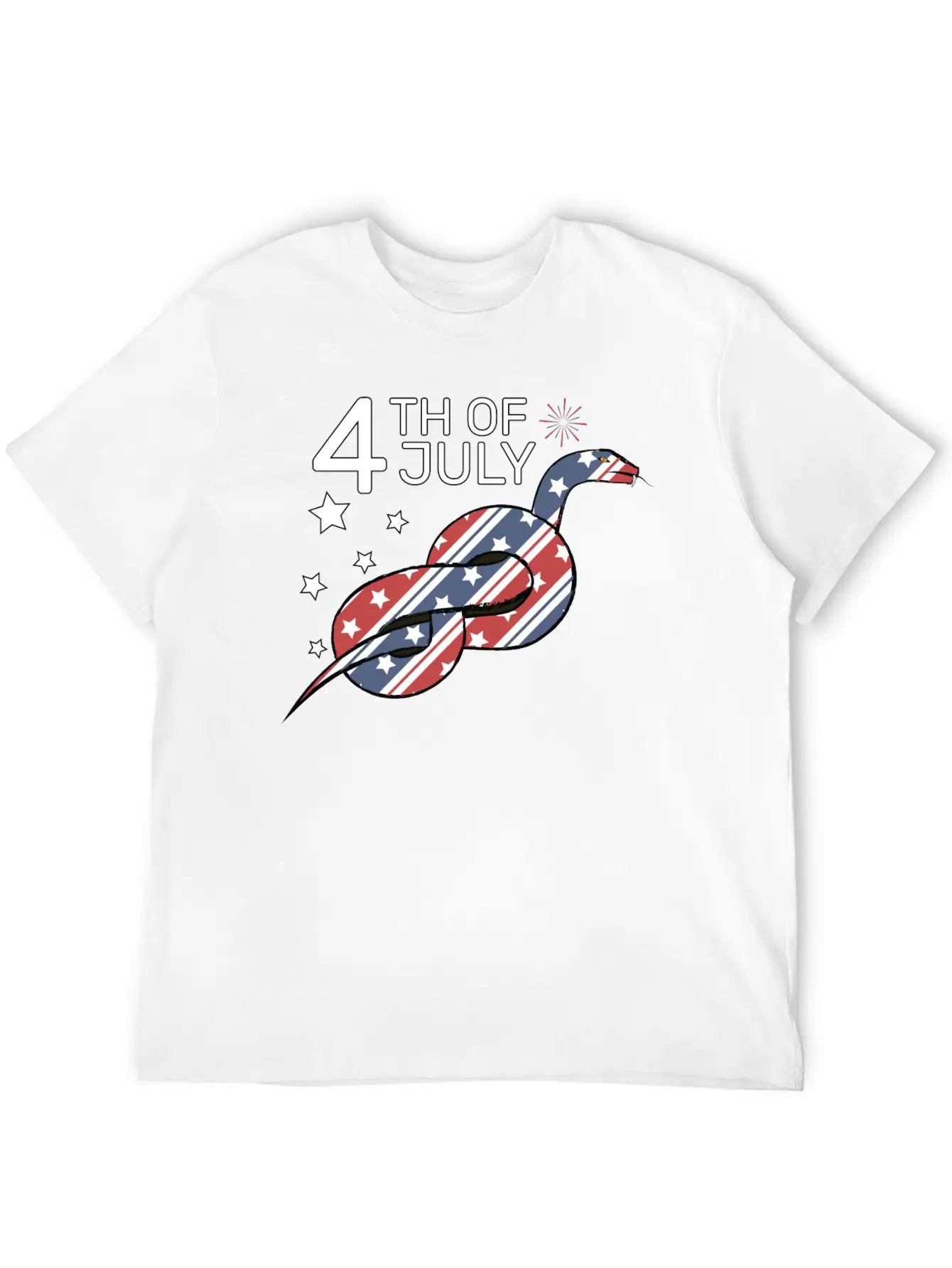 4th Of July Snake Design Relaxed Everyday Tee – Lightweight And Durable Cotton