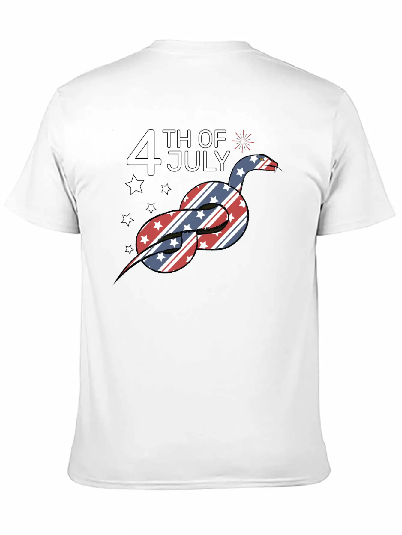4th Of July Snake Design Relaxed Everyday Tee – Lightweight And Durable Cotton