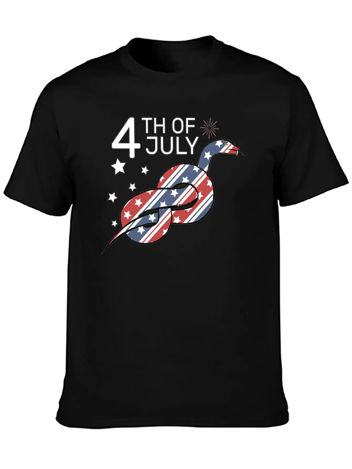 4th Of July Snake Design Relaxed Everyday Tee – Lightweight And Durable Cotton