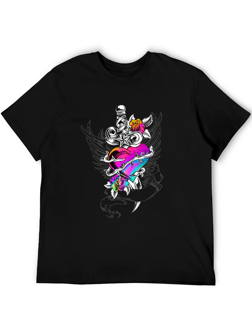 Dagger Heart Graphic Tee - Edgy Streetwear
