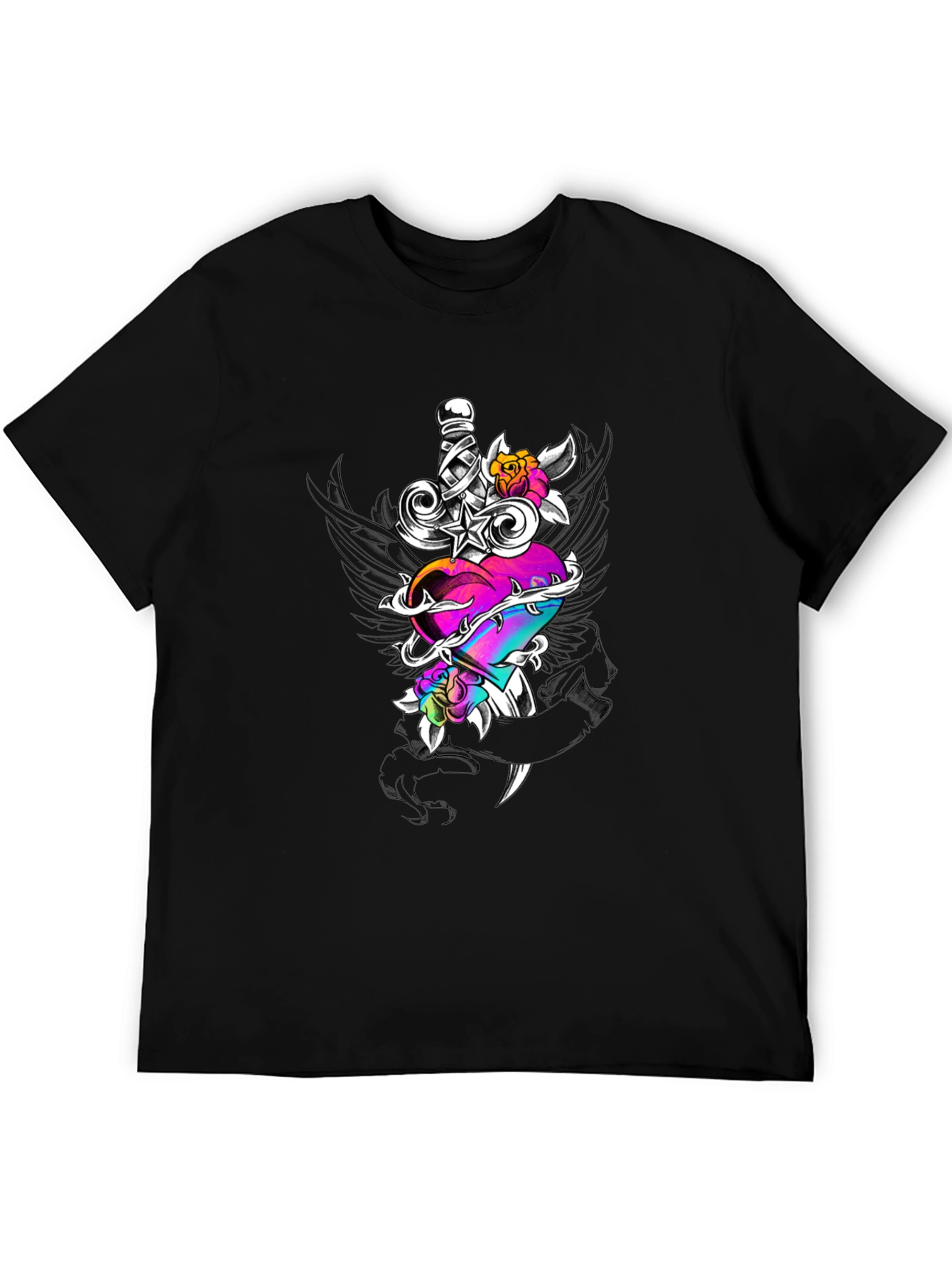 Dagger Heart Graphic Tee - Edgy Streetwear