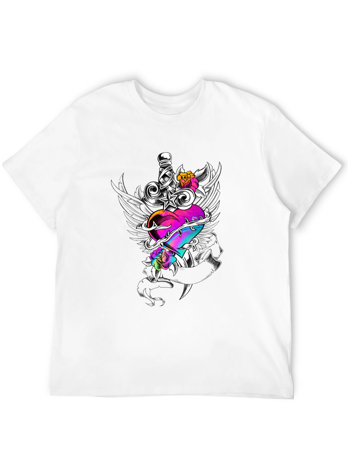 Dagger Heart Graphic Tee - Edgy Streetwear