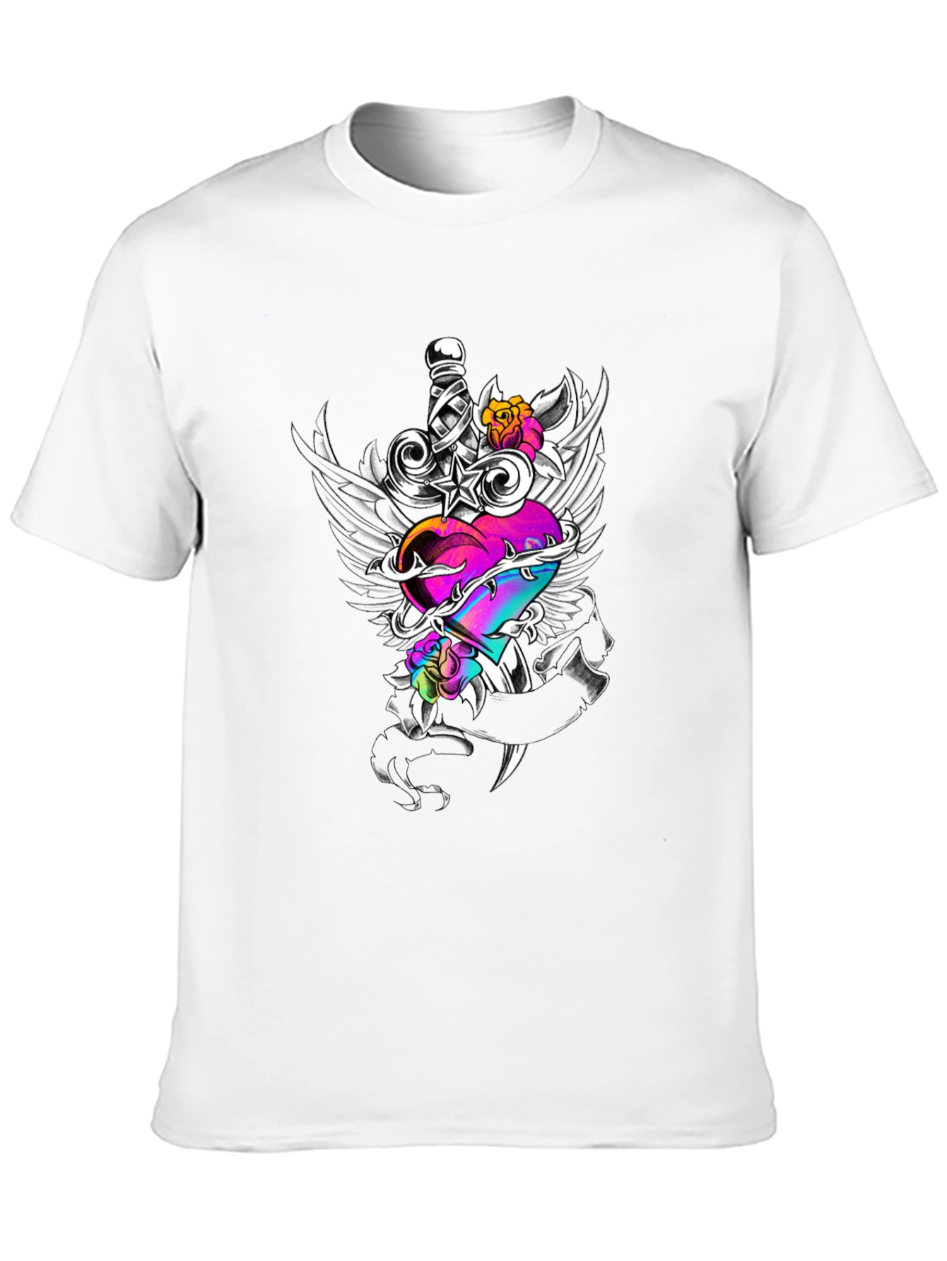Dagger Heart Graphic Tee - Edgy Streetwear