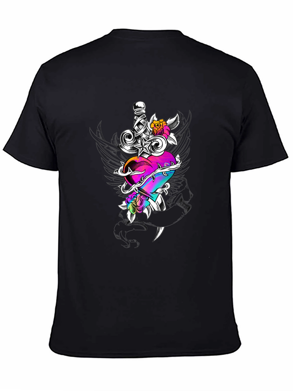 Dagger Heart Graphic Tee - Edgy Streetwear