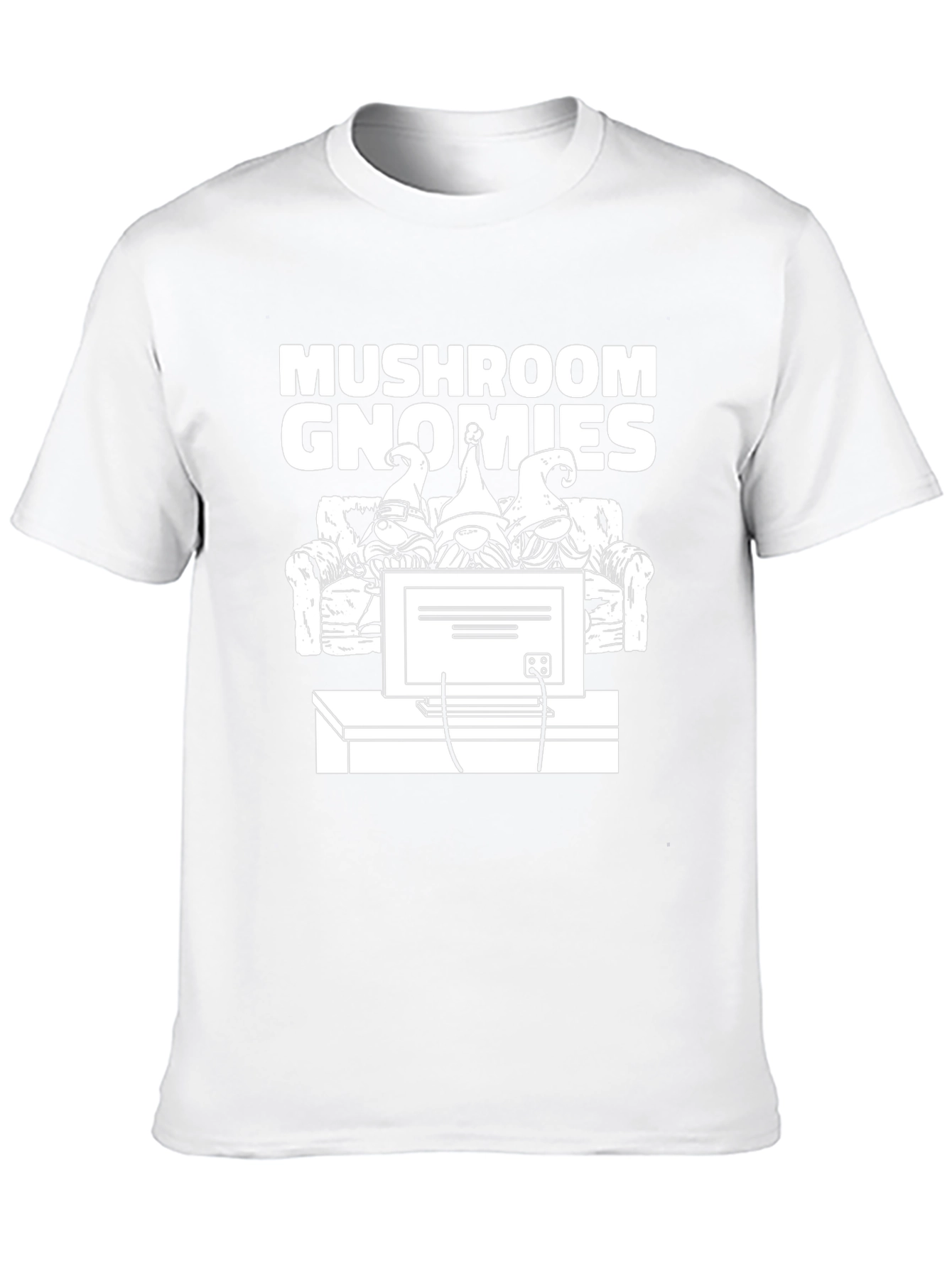 Mushroom Gnomies Graphic Tee - Black Novelty T-Shirt
