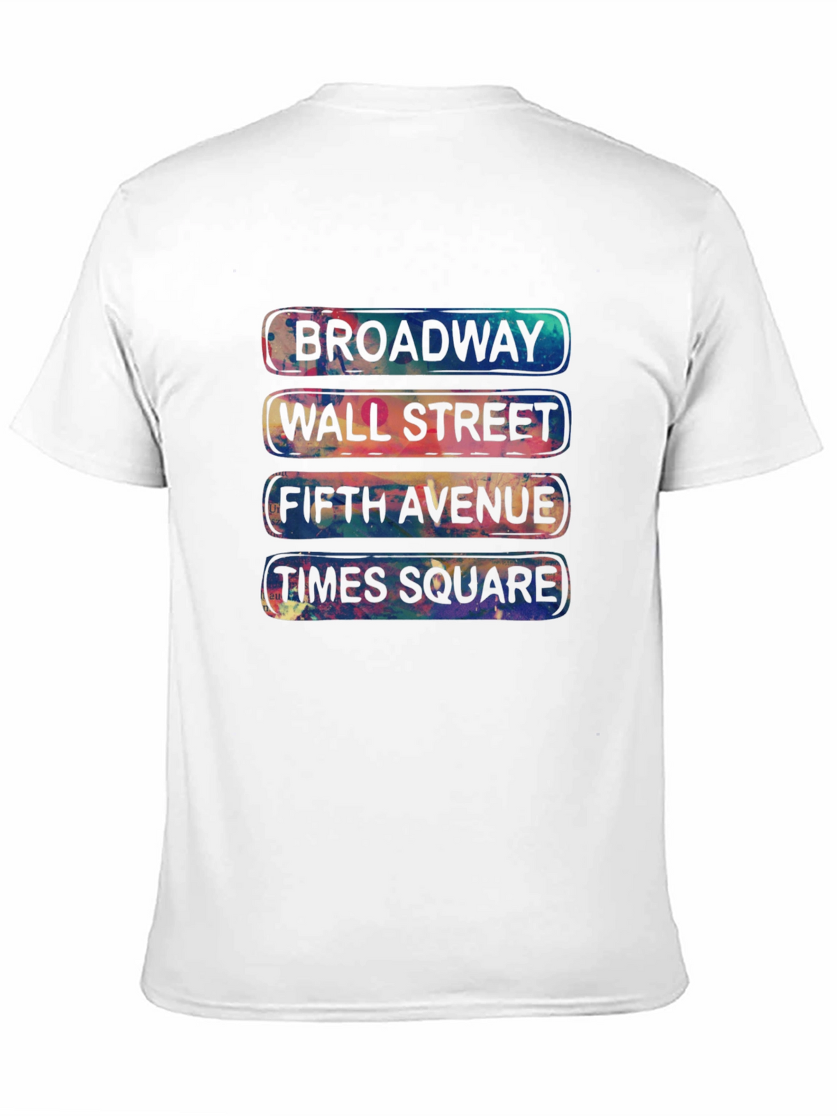 NYC Streets T-Shirt: Broadway Wall Street Fifth Ave Times Square