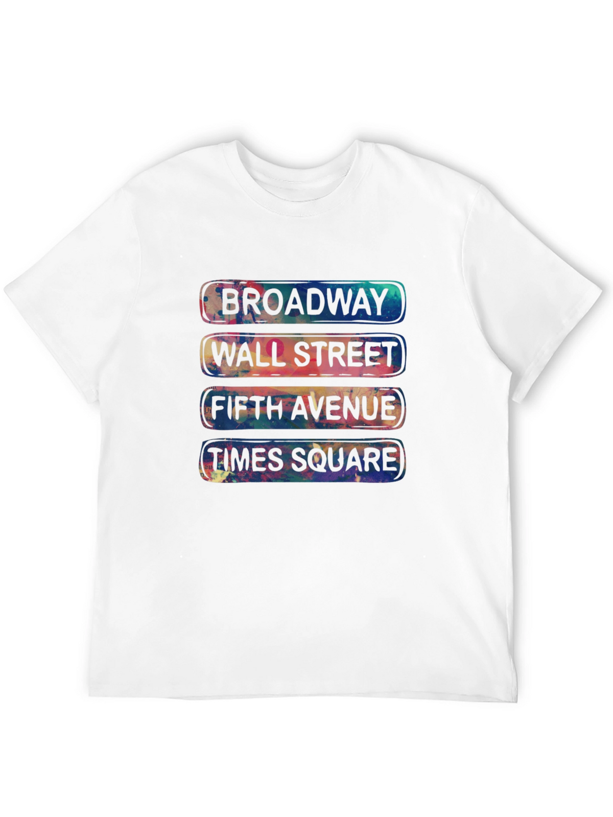 NYC Streets T-Shirt: Broadway Wall Street Fifth Ave Times Square