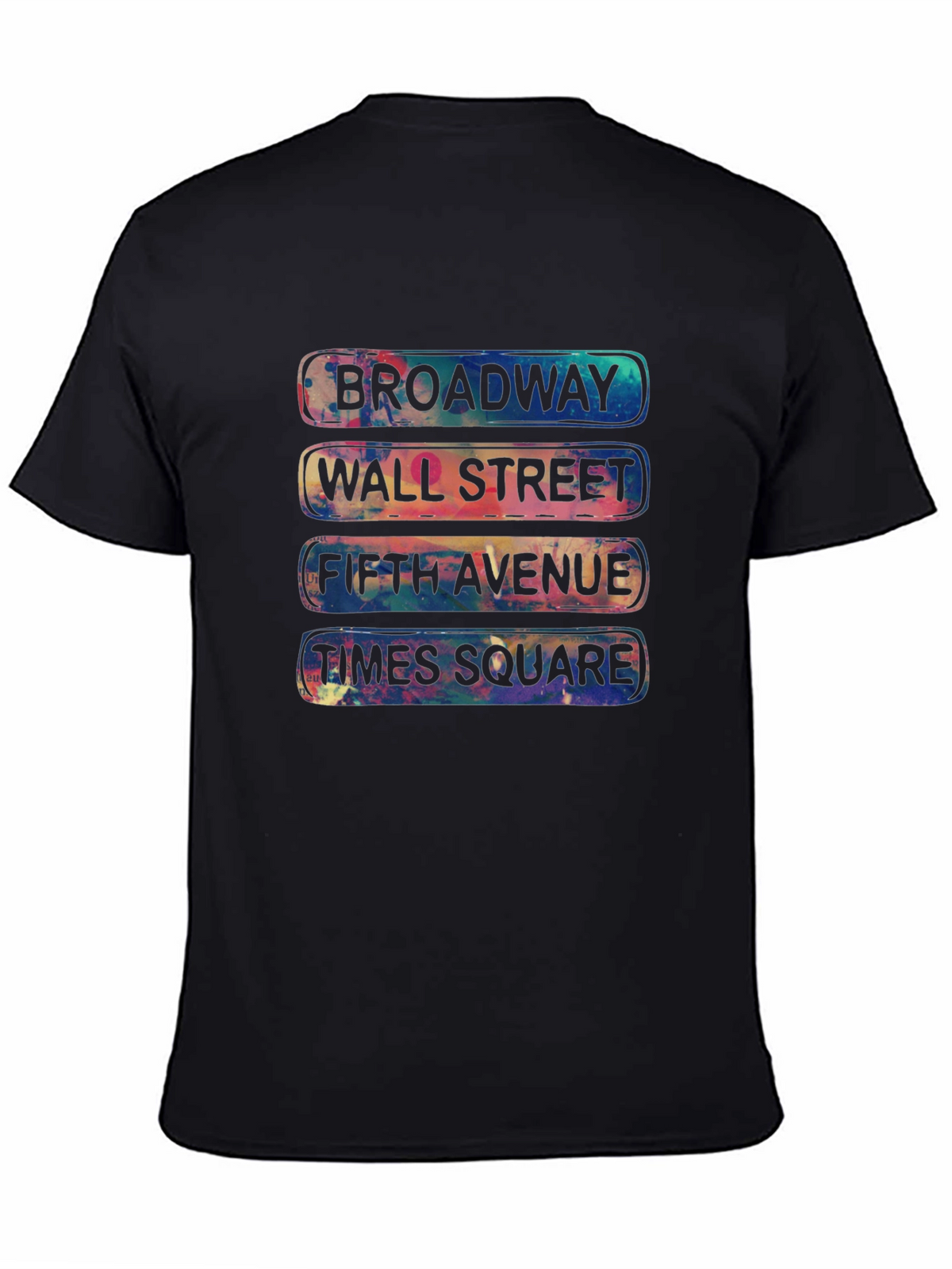NYC Streets T-Shirt: Broadway Wall Street Fifth Ave Times Square