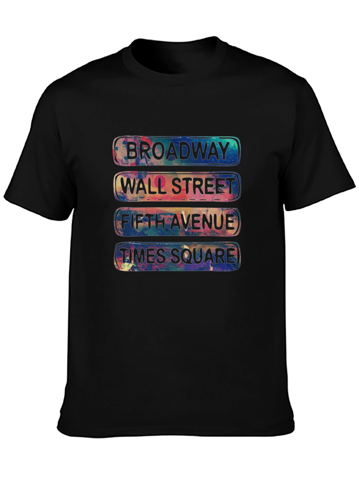 NYC Streets T-Shirt: Broadway Wall Street Fifth Ave Times Square