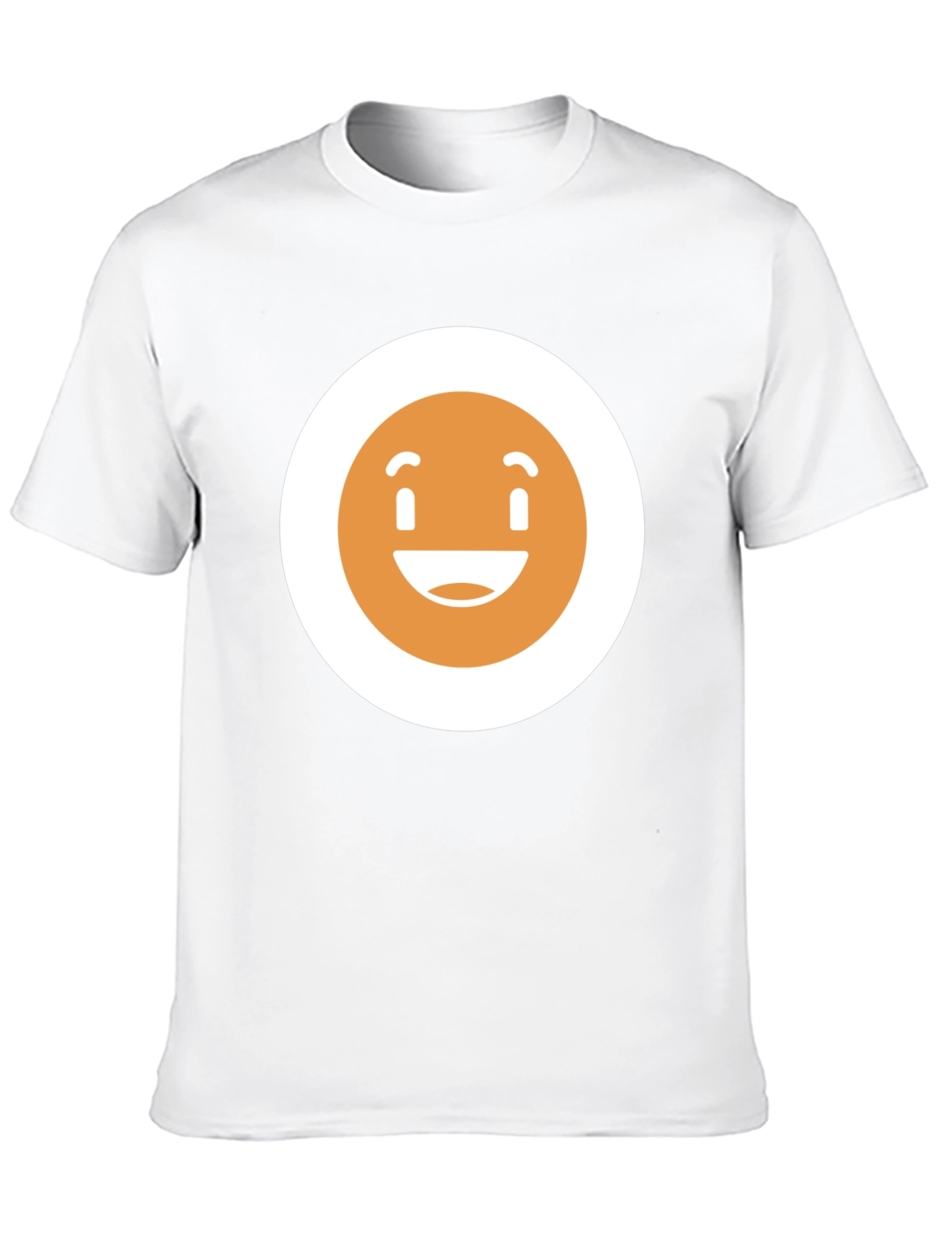 Happy Face Graphic Tee - Black Crew Neck T-Shirt