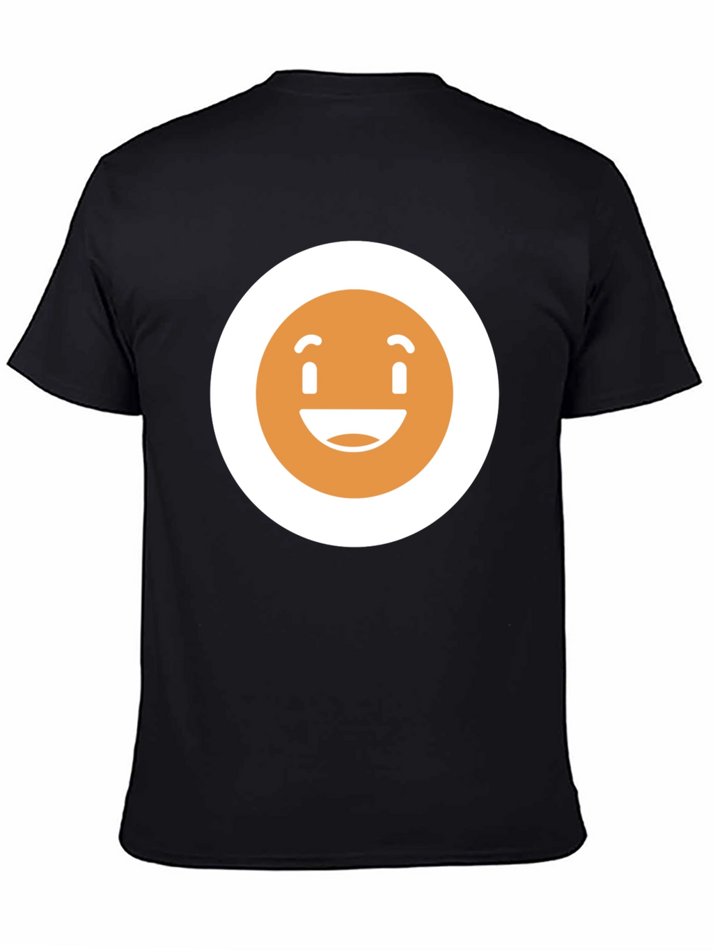 Happy Face Graphic Tee - Black Crew Neck T-Shirt