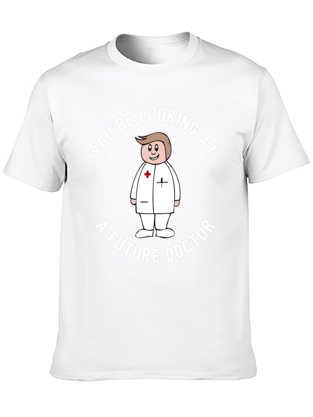 Future Doctor Cartoon Graphic T-Shirt - Black