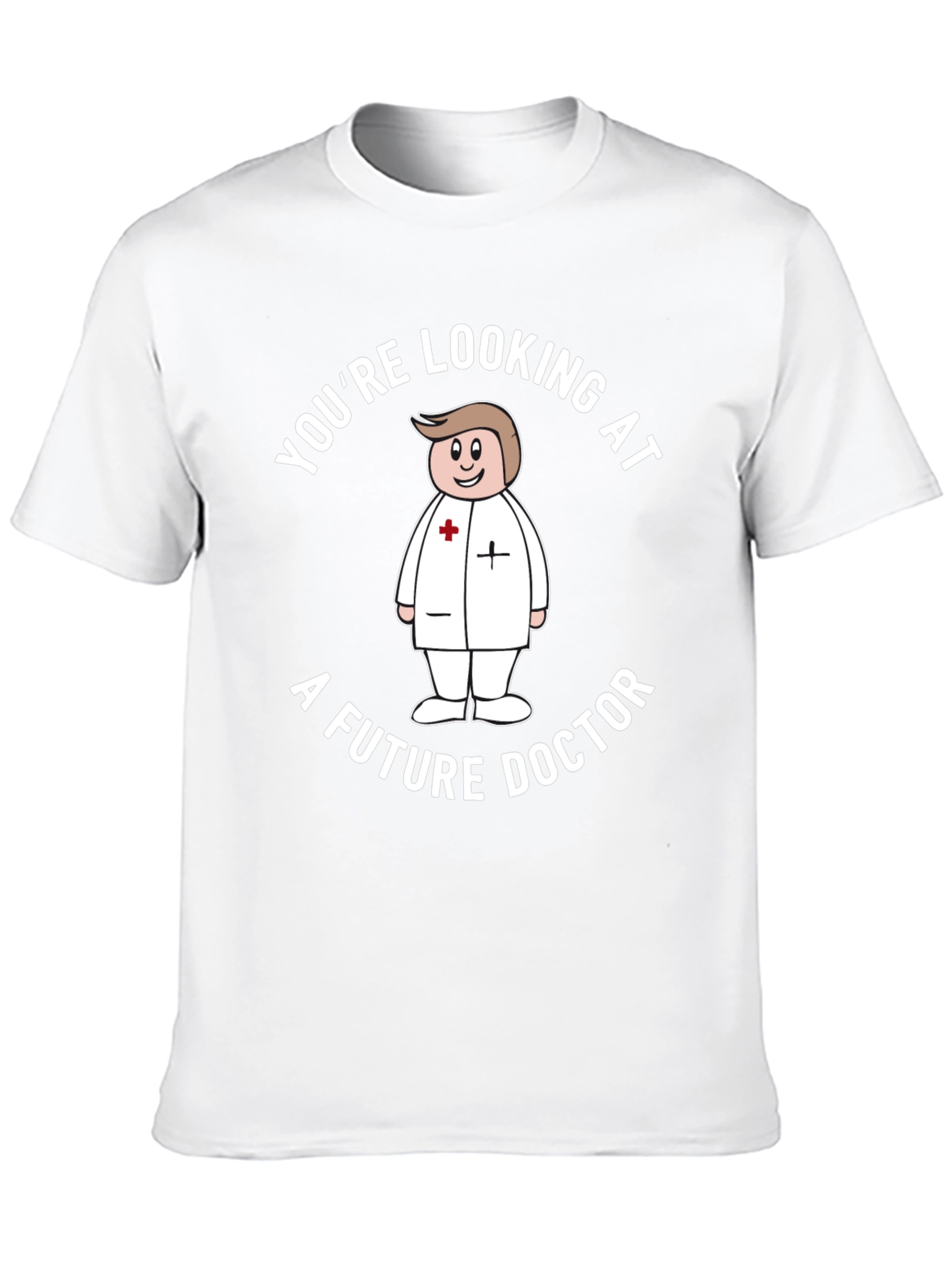 Future Doctor Cartoon Graphic T-Shirt - Black