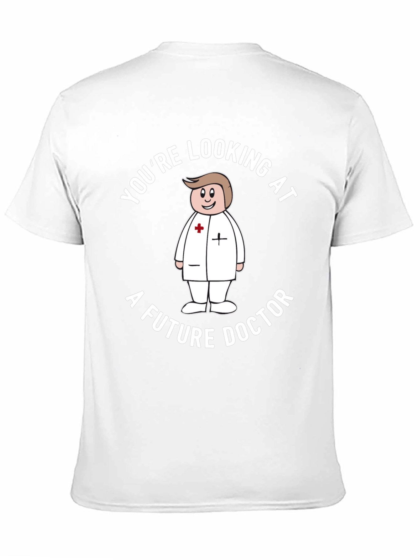 Future Doctor Cartoon Graphic T-Shirt - Black