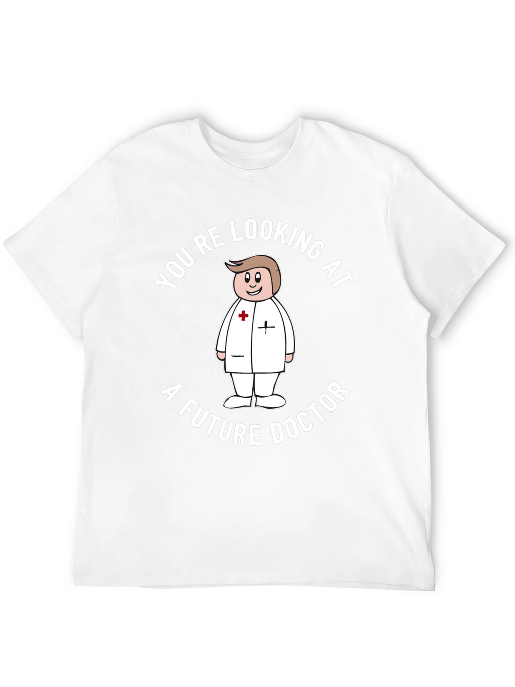 Future Doctor Cartoon Graphic T-Shirt - Black