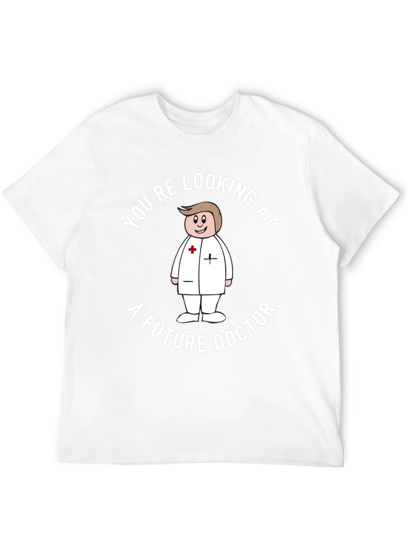 Future Doctor Cartoon Graphic T-Shirt - Black