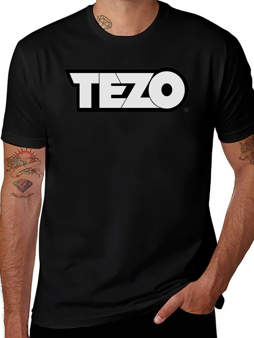 Tezo Black T-Shirt Crypto Design