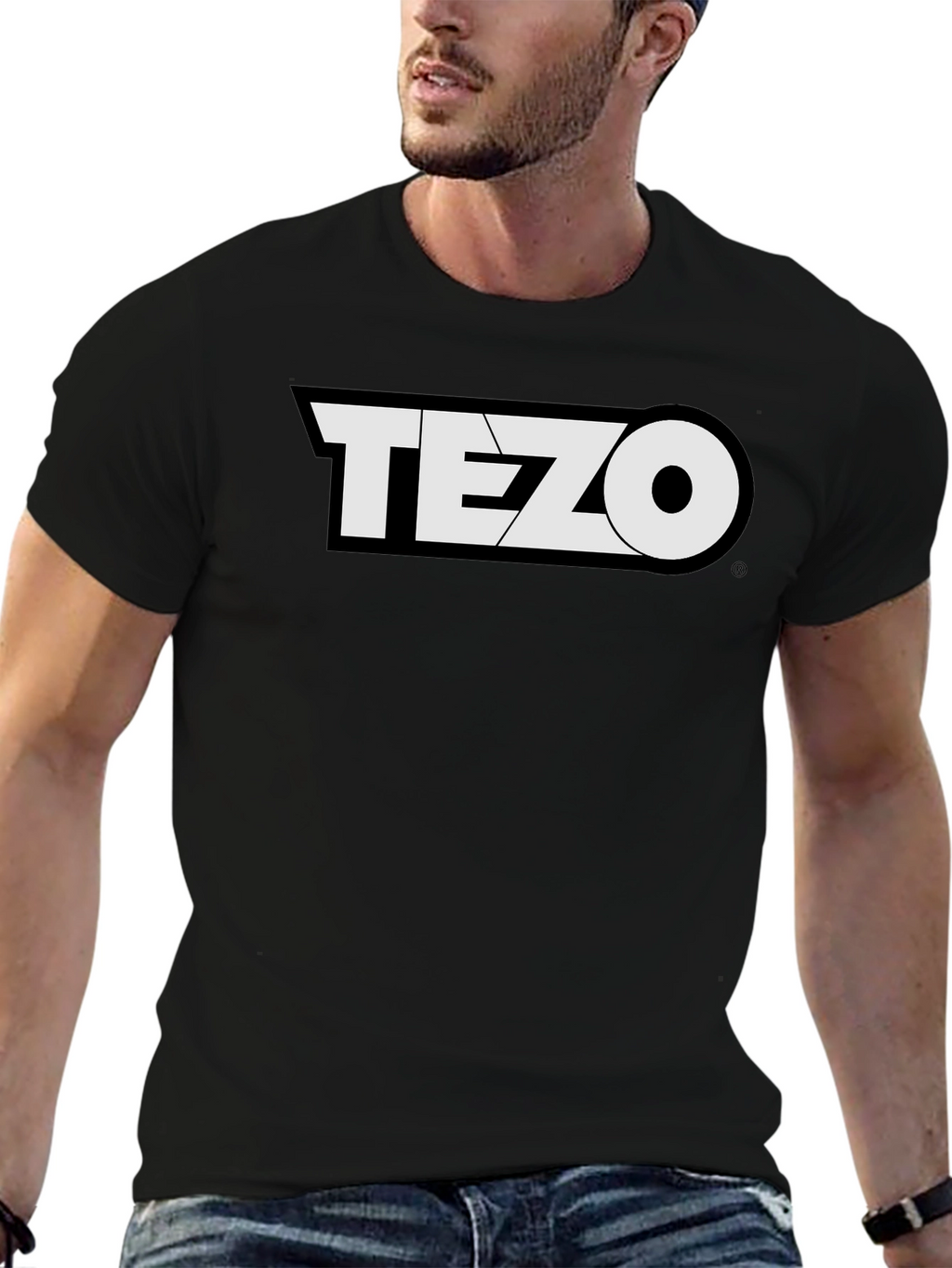 Tezo Black T-Shirt Crypto Design