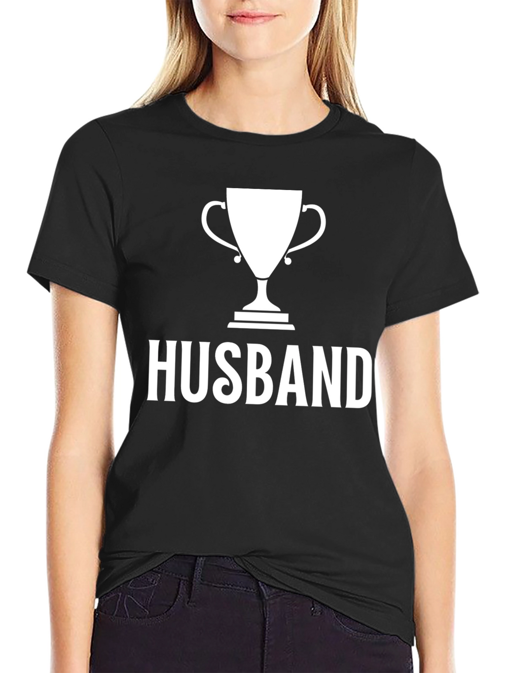 Husband Trophy Graphic T-Shirt - Black