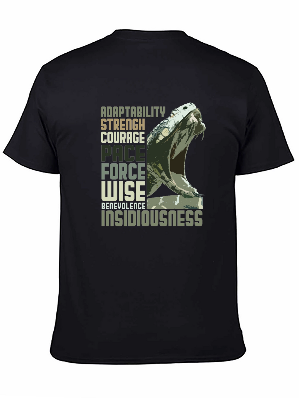 Adaptability Snake Graphic Tee - Black Unisex T-Shirt