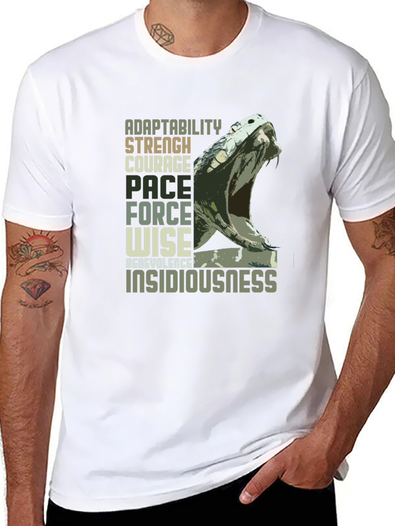 Adaptability Snake Graphic Tee - Black Unisex T-Shirt