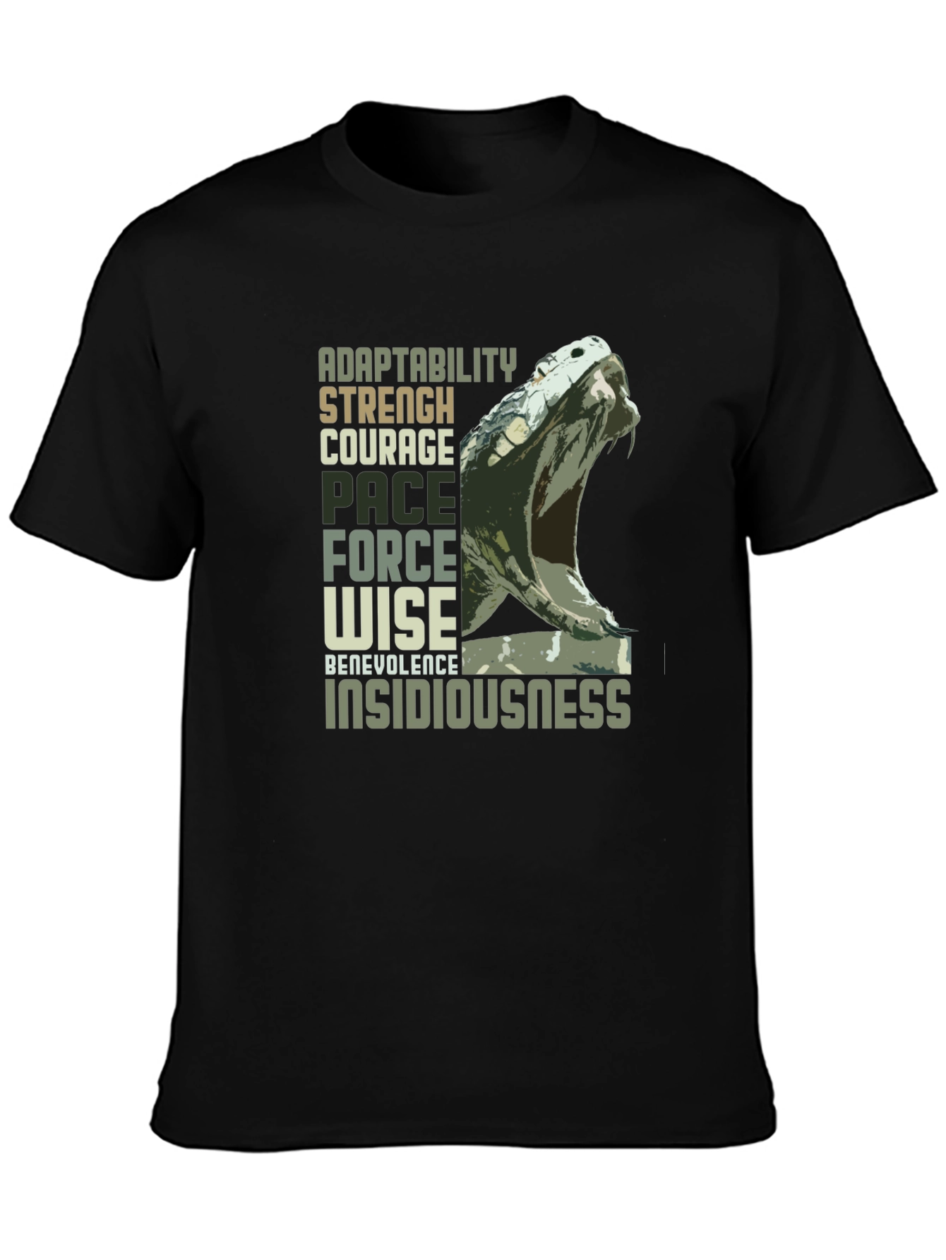 Adaptability Snake Graphic Tee - Black Unisex T-Shirt