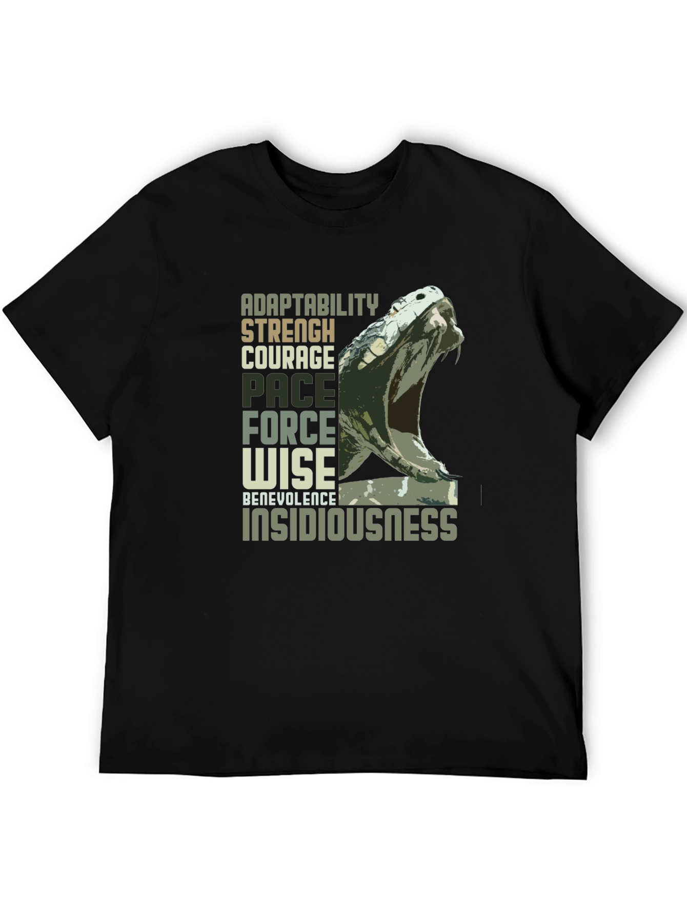 Adaptability Snake Graphic Tee - Black Unisex T-Shirt