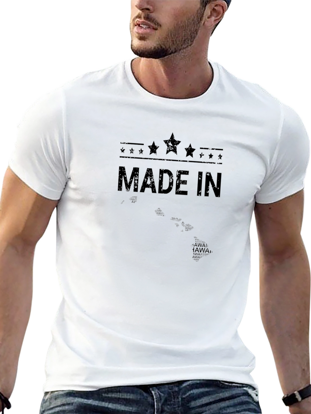 Made In Hawaii Black Graphic Tee Shirt