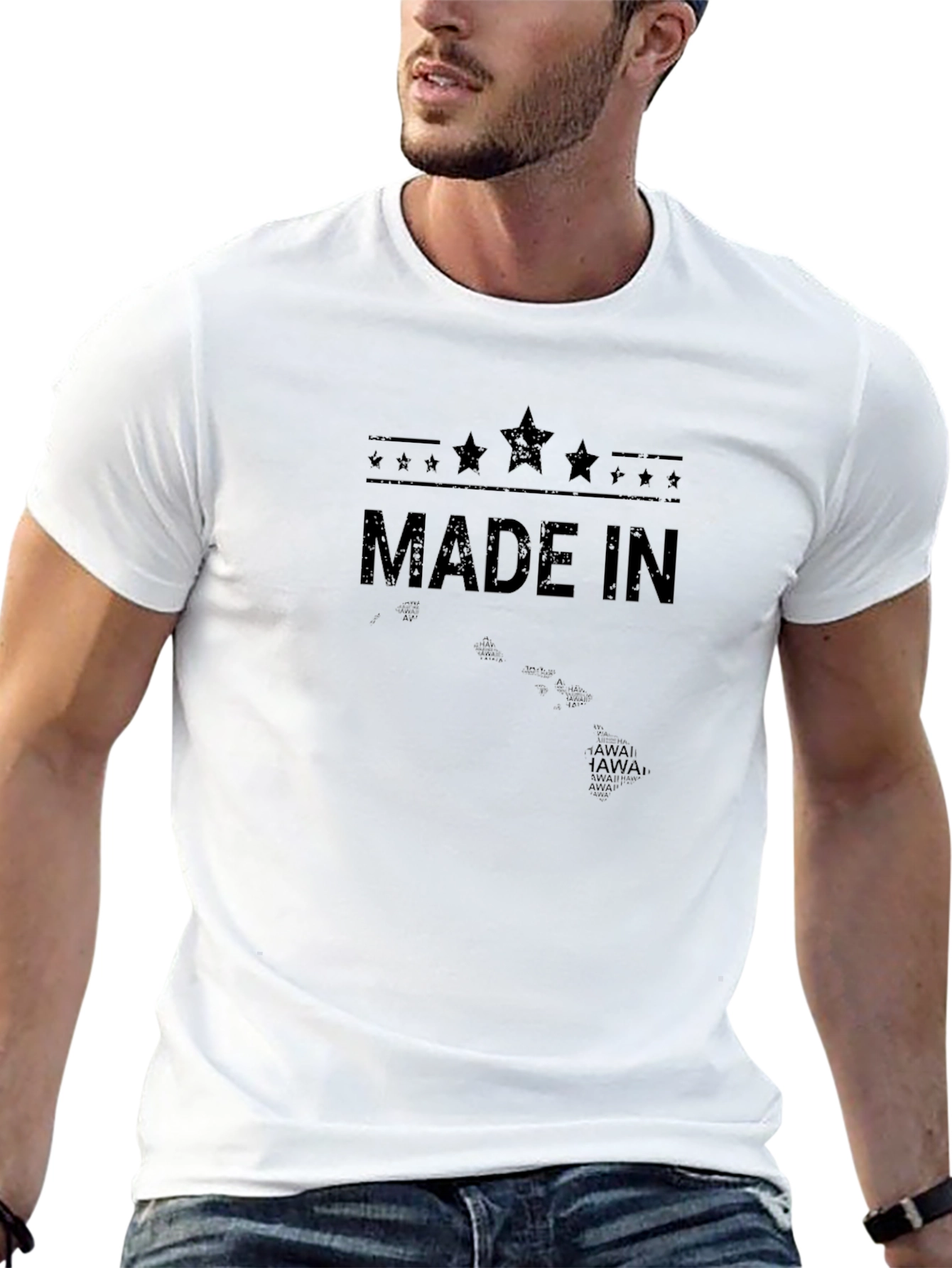 Made In Hawaii Black Graphic Tee Shirt