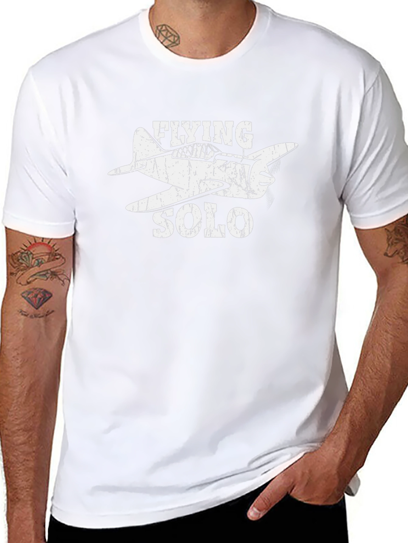 Flying Solo Airplane Graphic Tee - Pilot Aviation Shirt