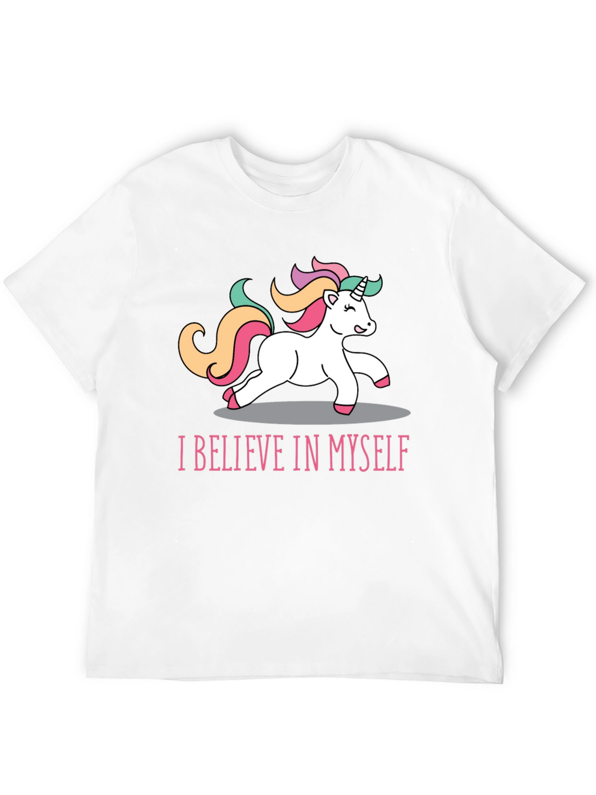 Unicorn Believe T-Shirt - Black Crew Neck Tee