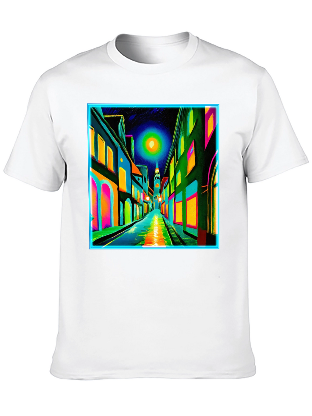 Neon Cityscape T-Shirt - Vibrant Street Art Tee