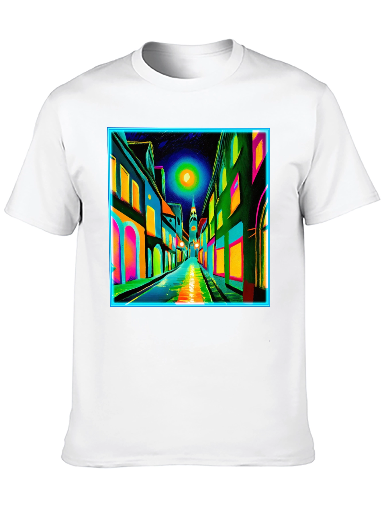 Neon Cityscape T-Shirt - Vibrant Street Art Tee