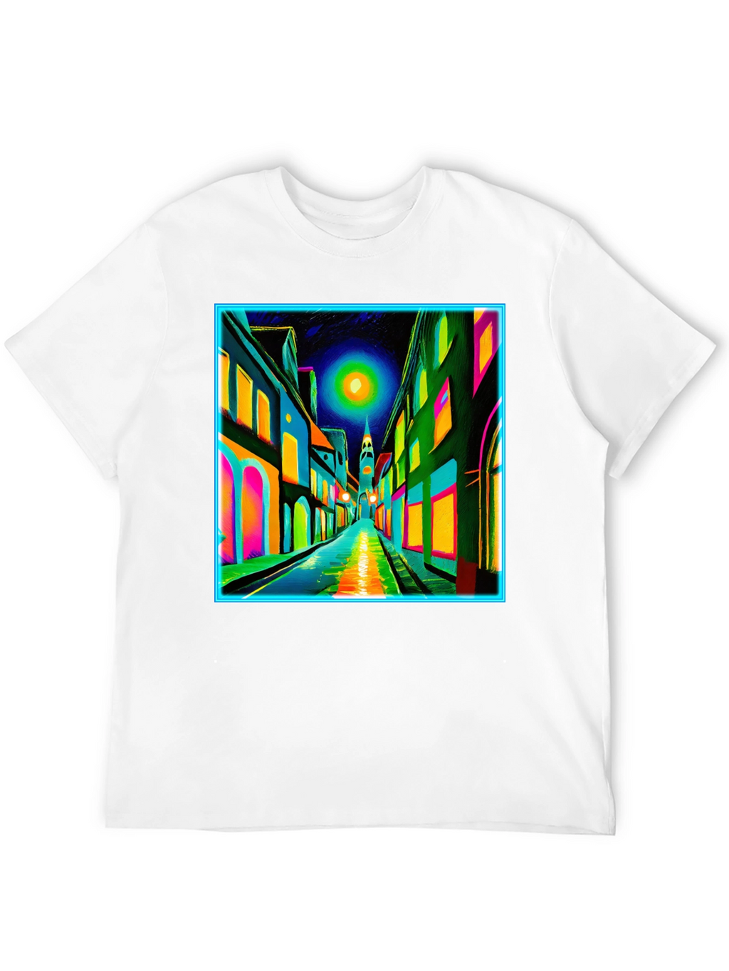 Neon Cityscape T-Shirt - Vibrant Street Art Tee