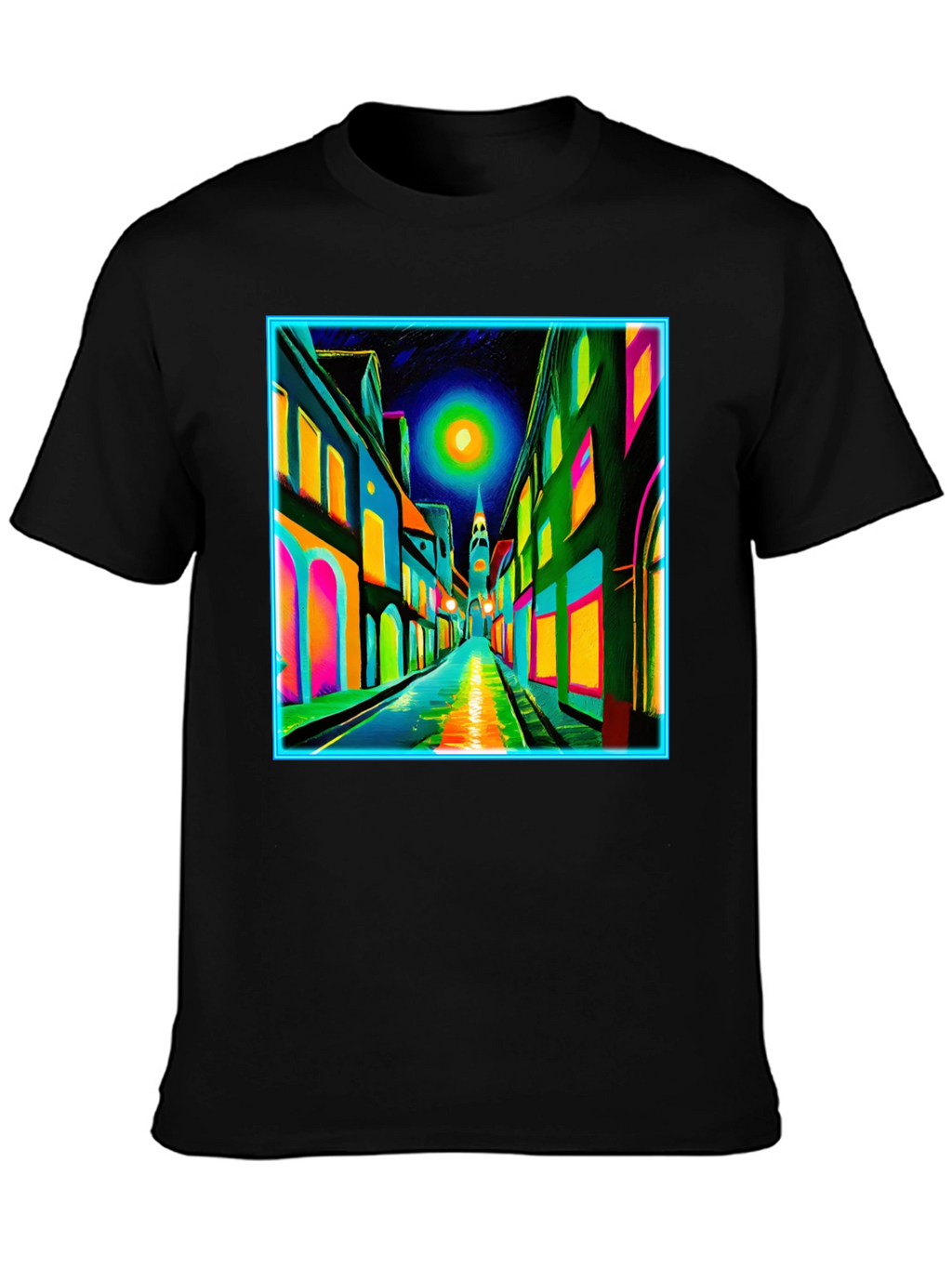Neon Cityscape T-Shirt - Vibrant Street Art Tee