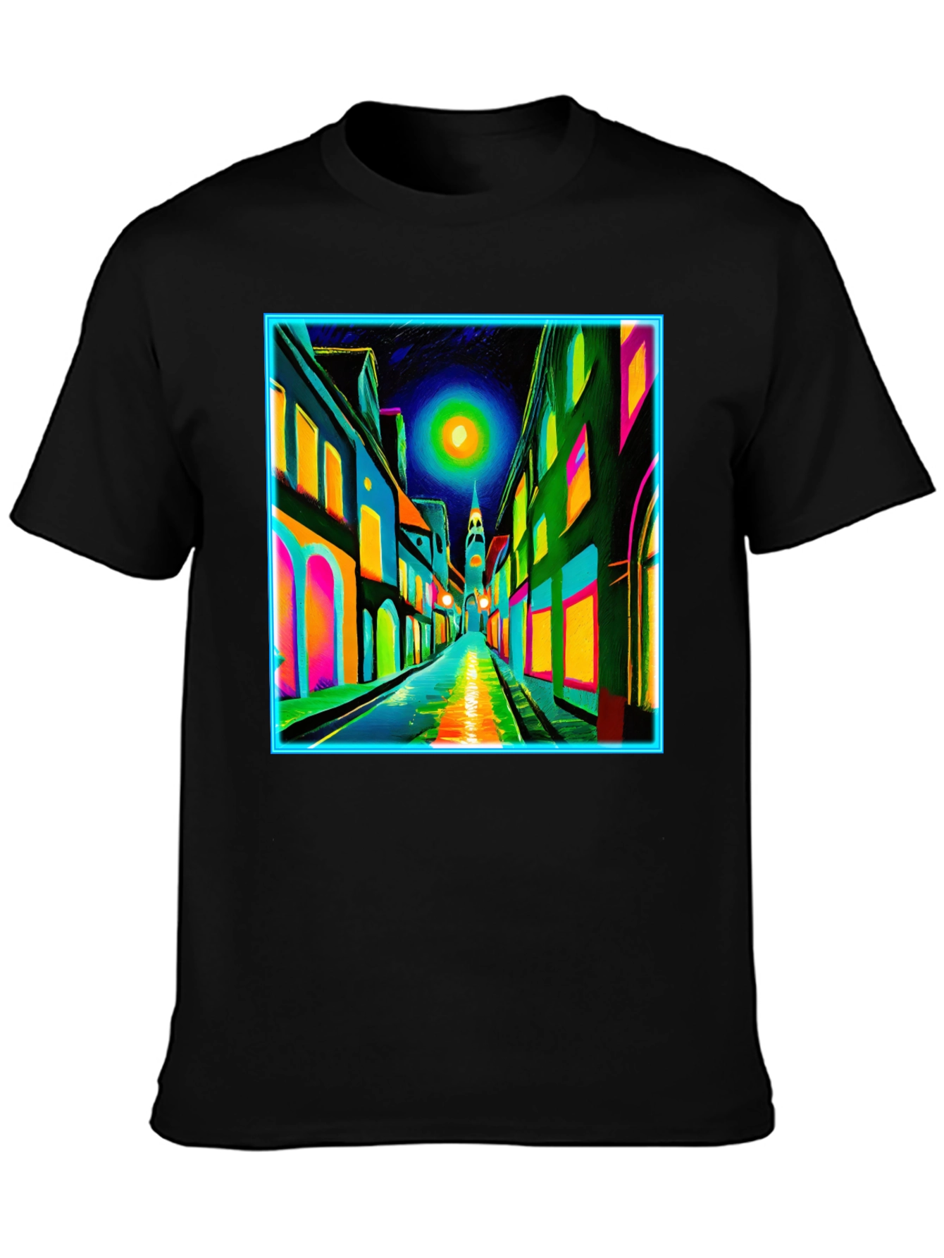 Neon Cityscape T-Shirt - Vibrant Street Art Tee