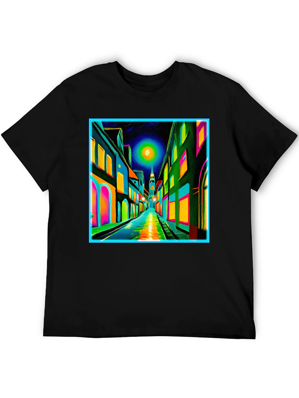 Neon Cityscape T-Shirt - Vibrant Street Art Tee