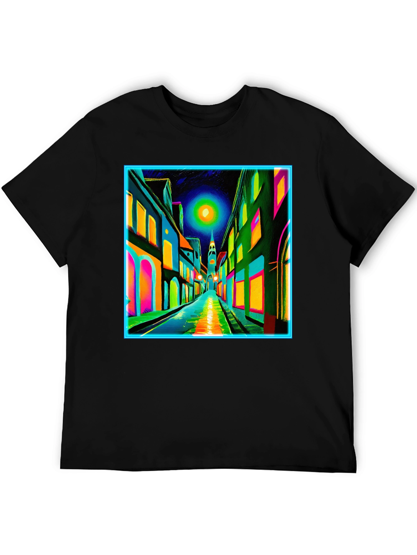 Neon Cityscape T-Shirt - Vibrant Street Art Tee