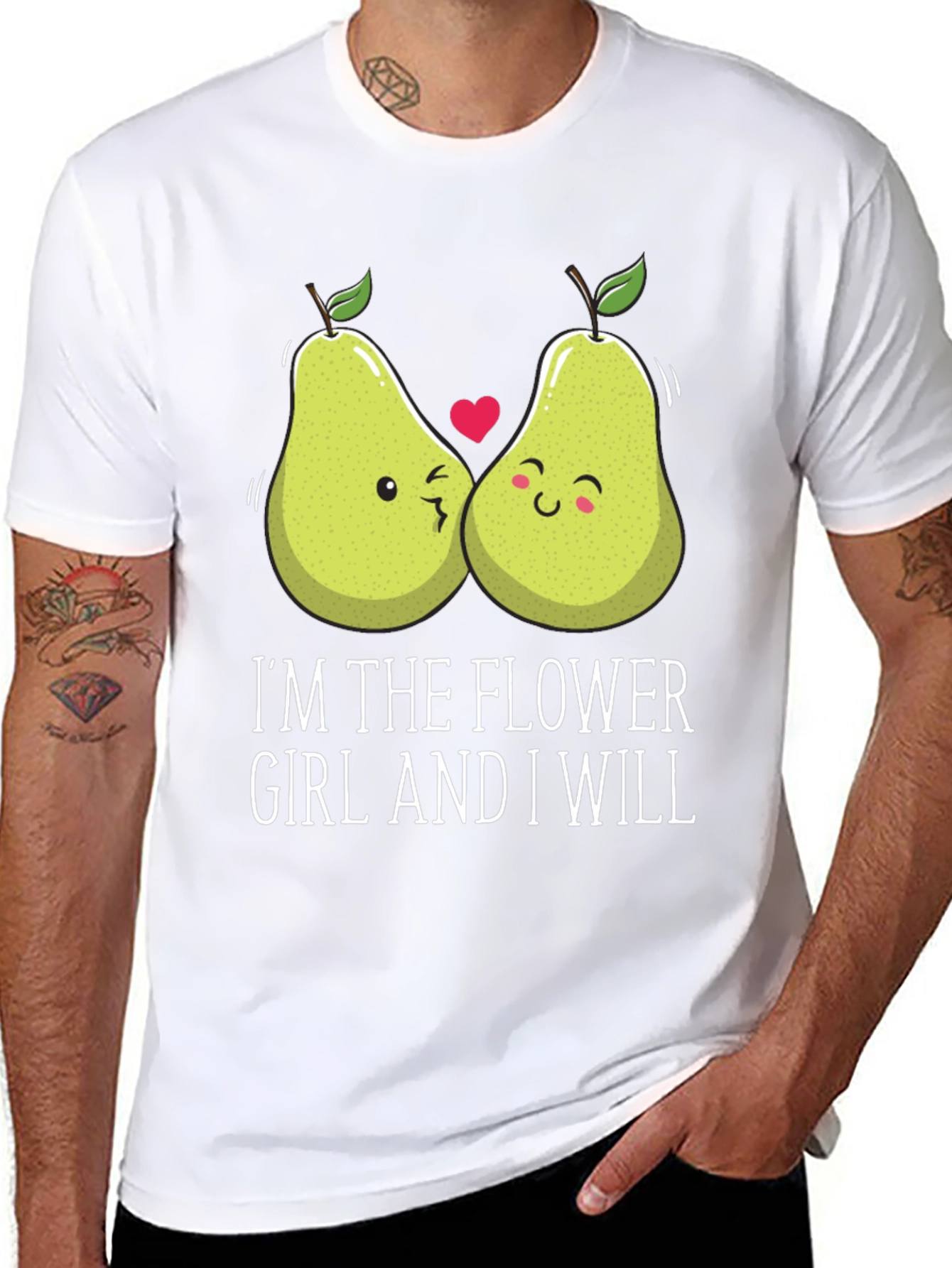 Funny Pear Matching Couple Flower Girl T-Shirt