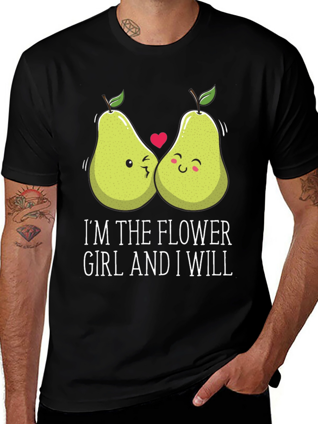 Funny Pear Matching Couple Flower Girl T-Shirt