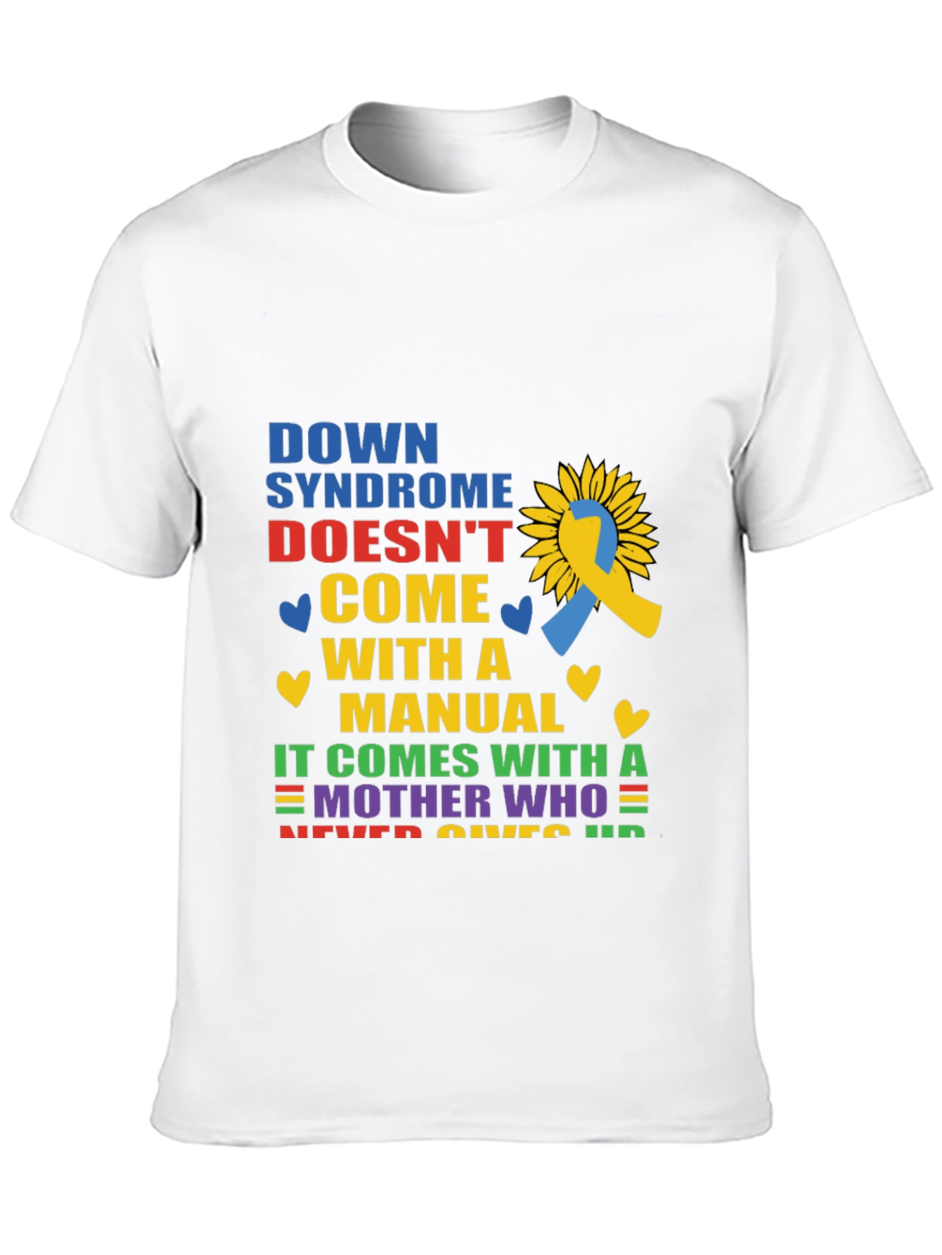 Down Syndrome Awareness T-Shirt Sunflower Ribbon