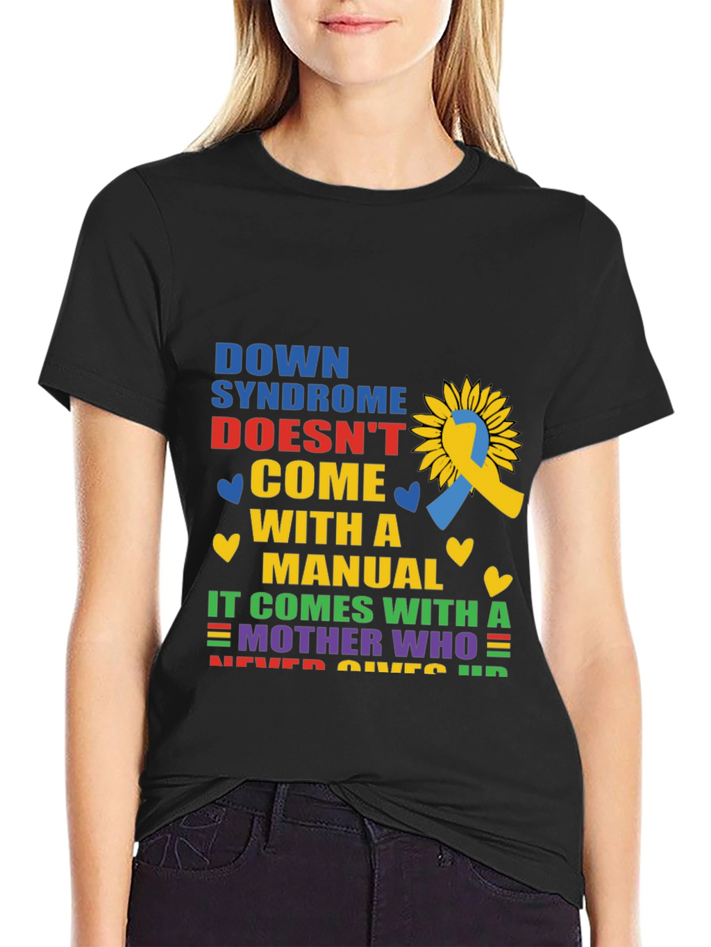Down Syndrome Awareness T-Shirt Sunflower Ribbon