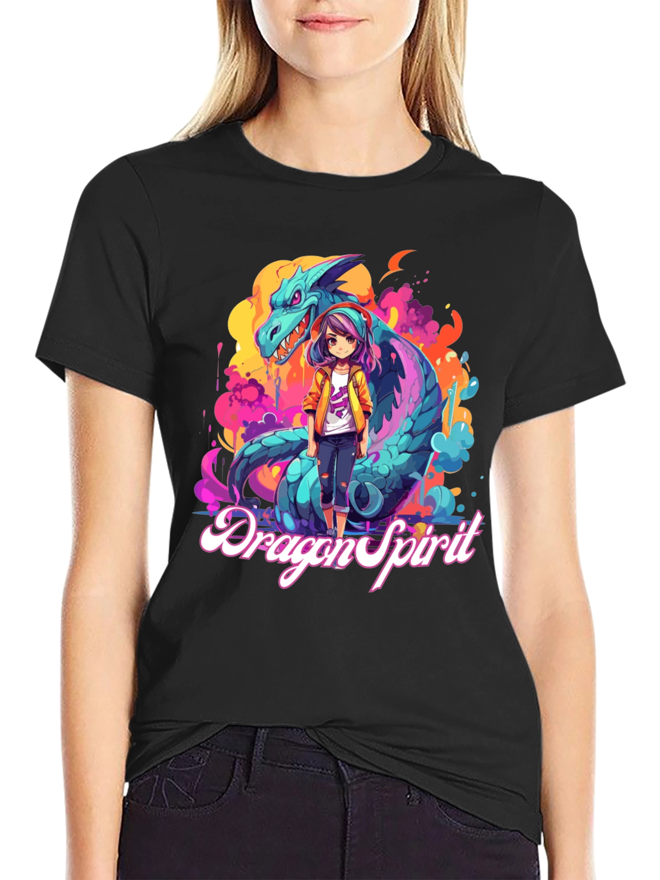 Dragon Spirit Graphic Tee - Anime Style