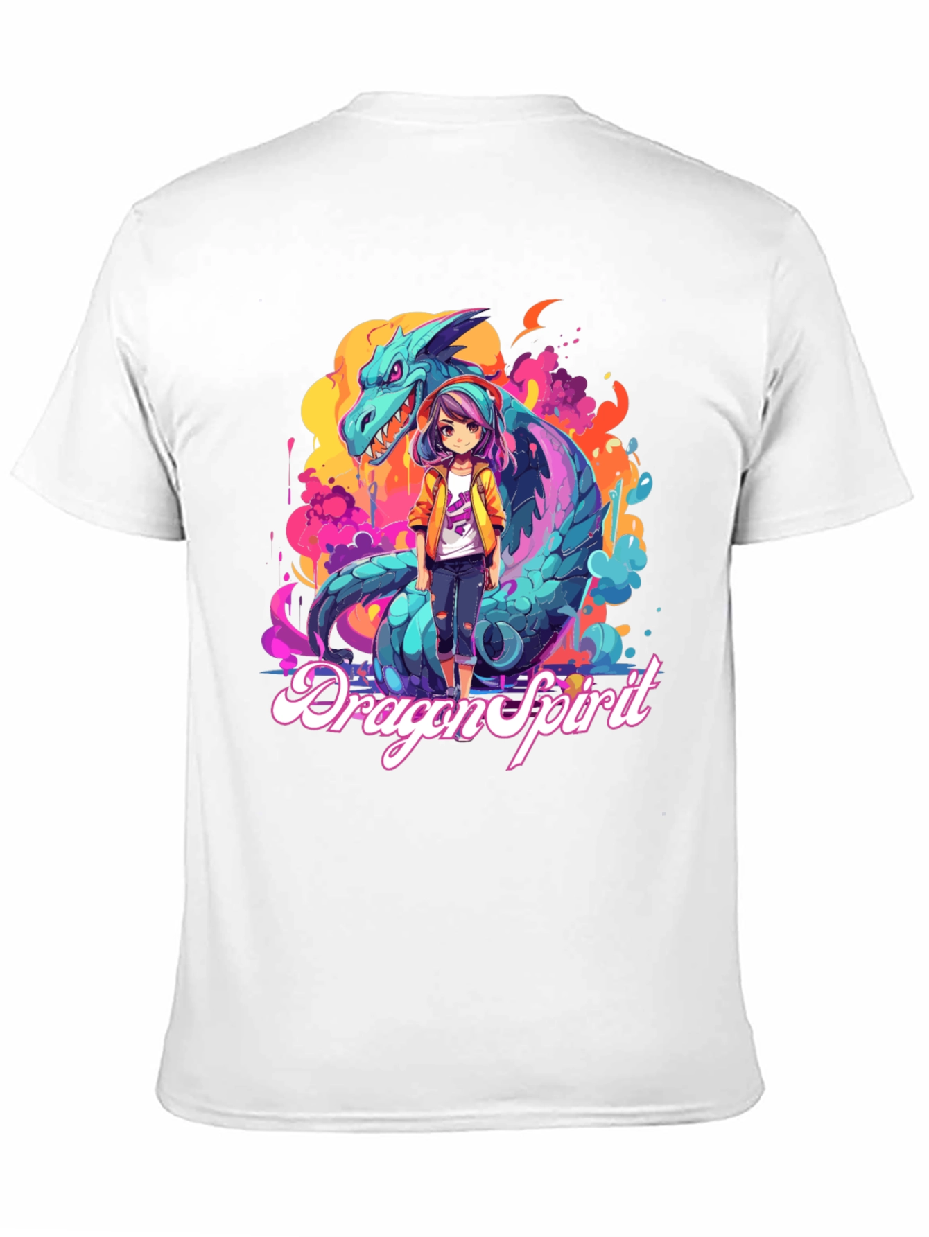 Dragon Spirit Graphic Tee - Anime Style