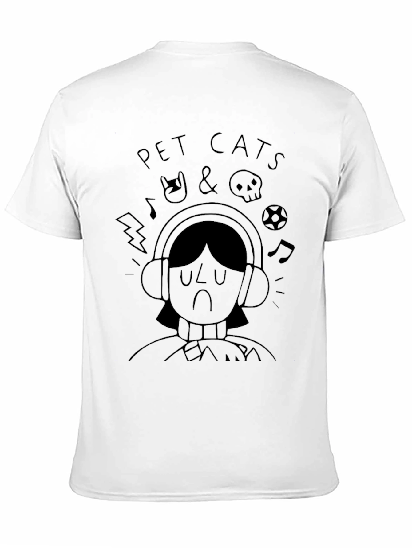 Pet Cats Graphic Print Black T-Shirt